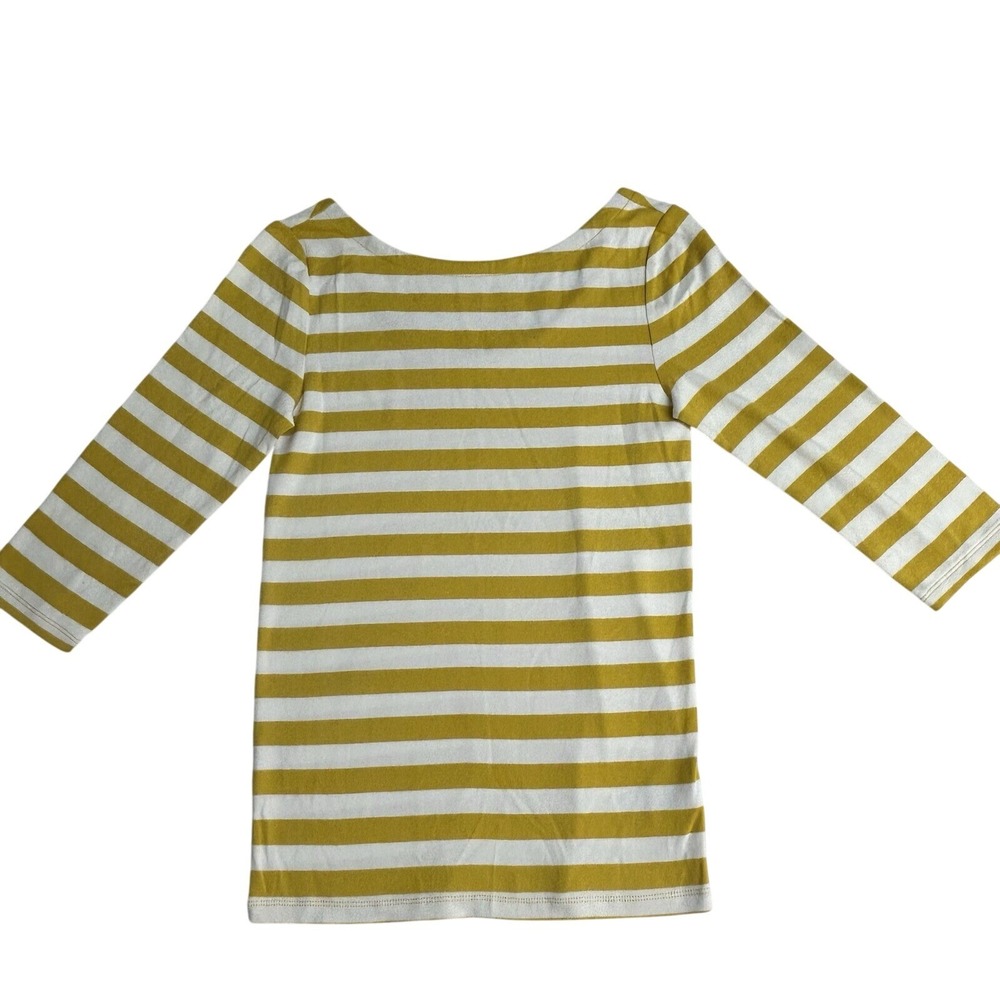 Gap Modern Ballet Low Back Supima Cotton Blend 3/4 Sleeve Stripe Top Size Medium